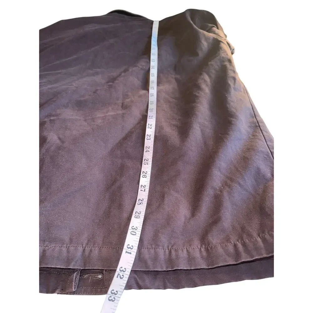 Fieldmaster Men’s Large Brown Canvas Work Jacket Tan Collar Plaid Lined Utility